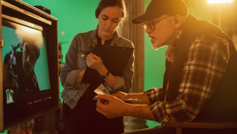 operadores de imagen en estudio de tv